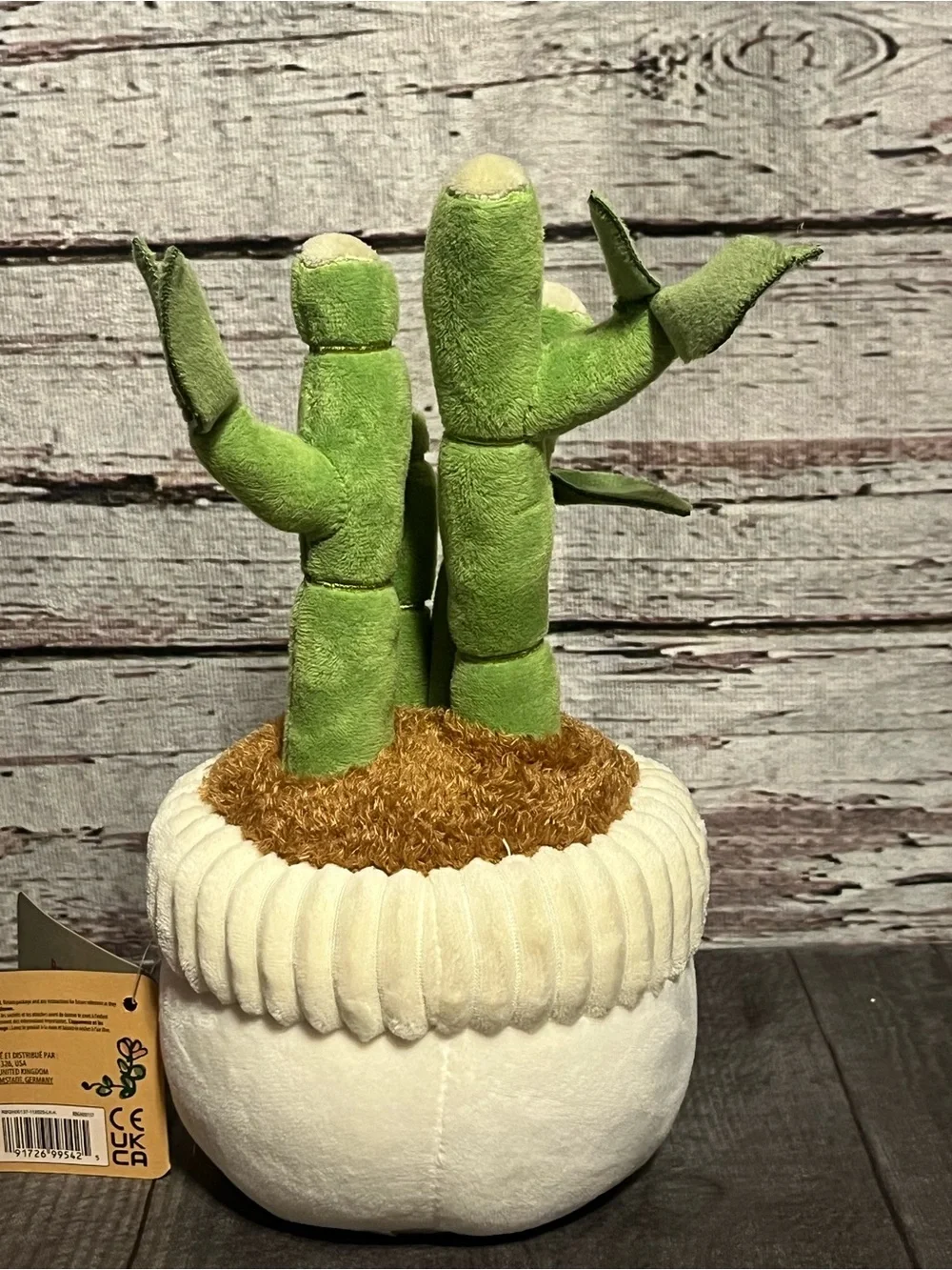 New!! Greenhouse by RUSS plush bamboo planter “Malia” cream pot